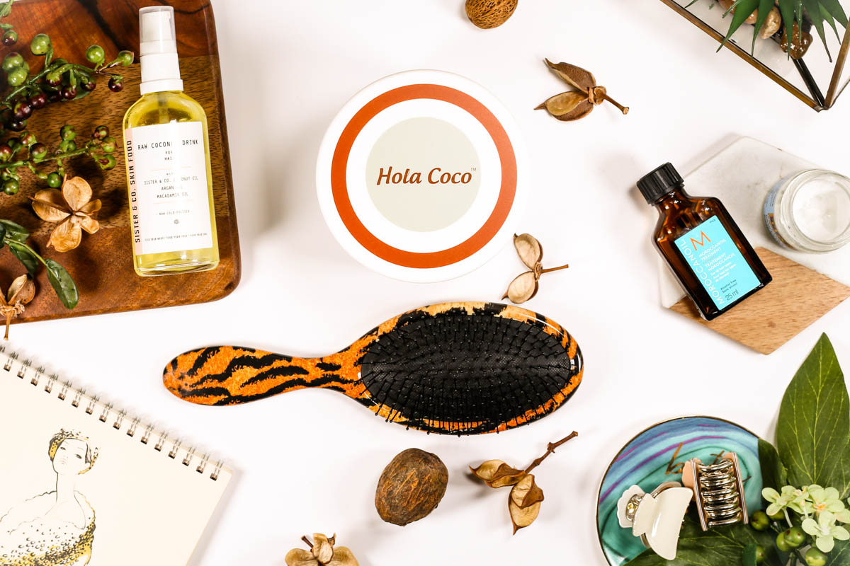The Hair Products You Need For Healthy, Shiny & Frizz-Free Hair featuring Hola Coco Coconut Oil Hair Mask, Sister & Co Raw Coconut Drink for Hair, Moroccanoil Treatment & Tiana Fairtrade Organics Raw Extra Virgin Coconut Oil