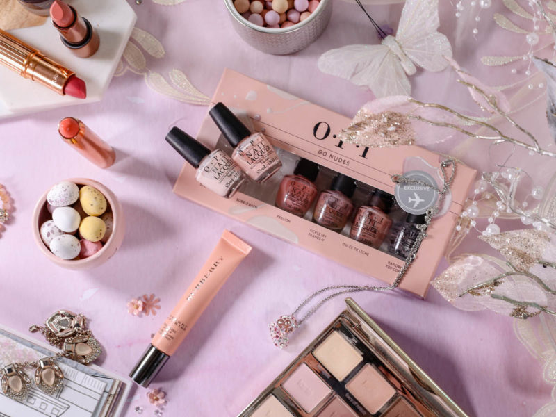 Spring Beauty | My Top Picks for Embracing Softer Hues this Spring feat OPI, & Tarte palette against pastel backdrop