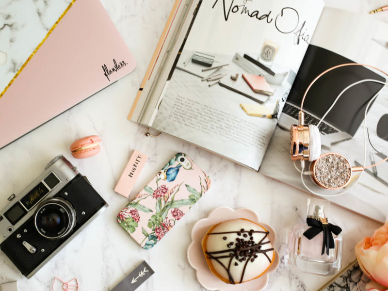 My Workday Essentials | feat Case App iphone case & Caseapp Macbook Skin styled with flowers & Grance Dore Love x Style x Life x book, camera & doughnut