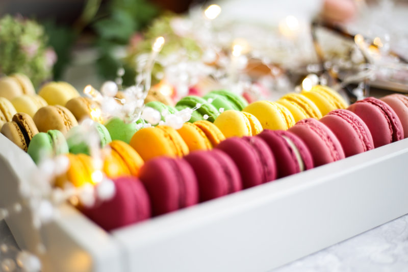 Blog Photography | Four Photo Styling Props I Love feat macarons in grey tray, close up