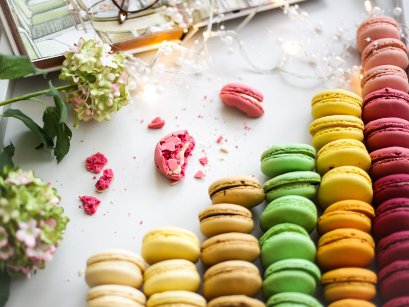 Blog Photography | Four Photo Styling Props I Love feat macarons in grey tray with half eaten macaron
